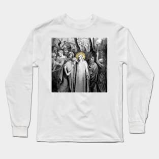 Universal traitor Judas gives the kiss of betrayal to the face of Jesus Christ Long Sleeve T-Shirt